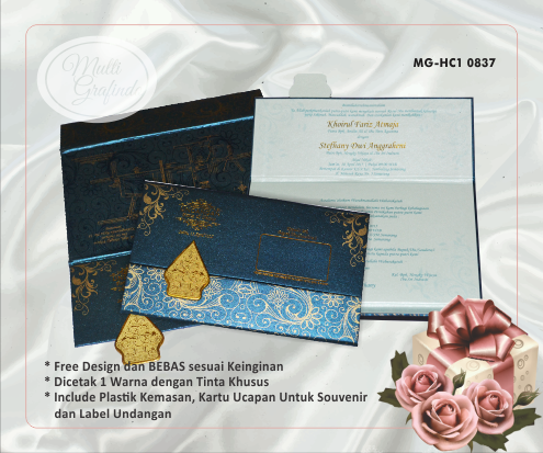Cetak Undangan Hardcover 1 Warna 21x12,5 cm